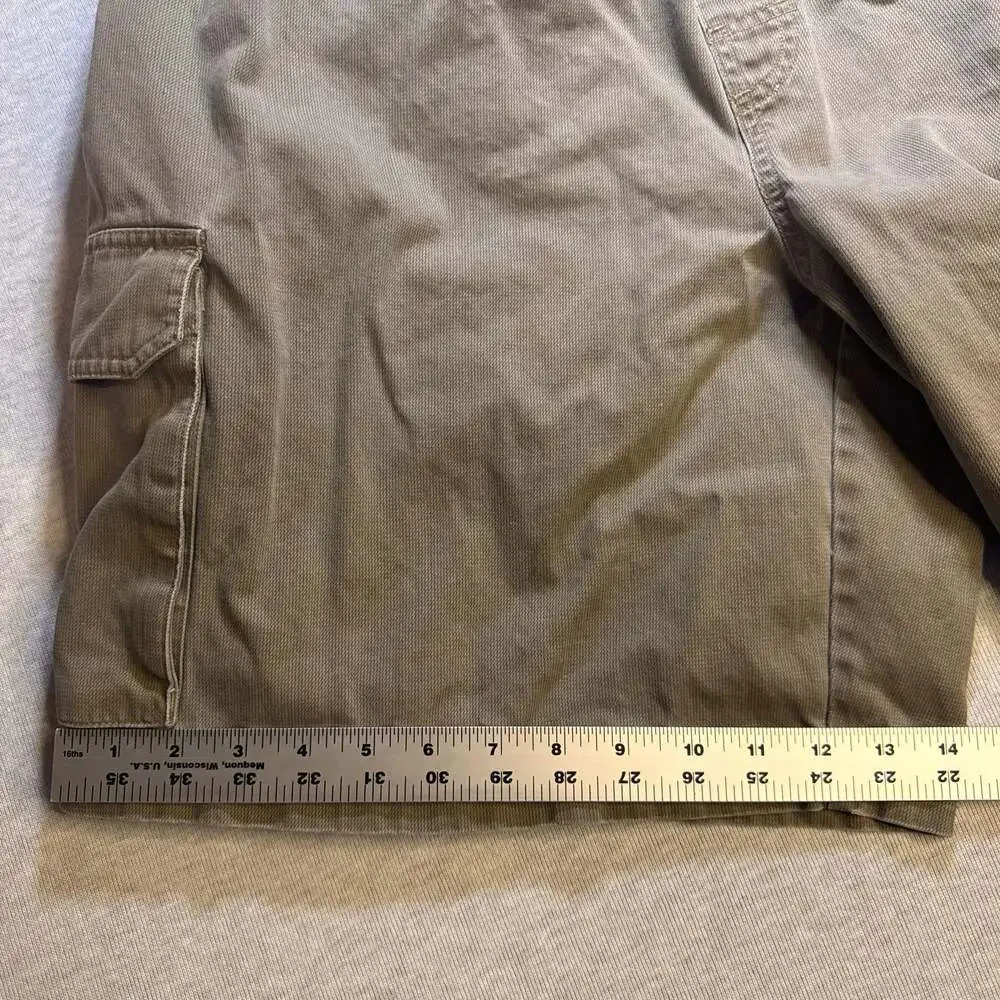 Big Dogs Vintage Tan Cargo Shorts Elastic Waist Mens Size XL